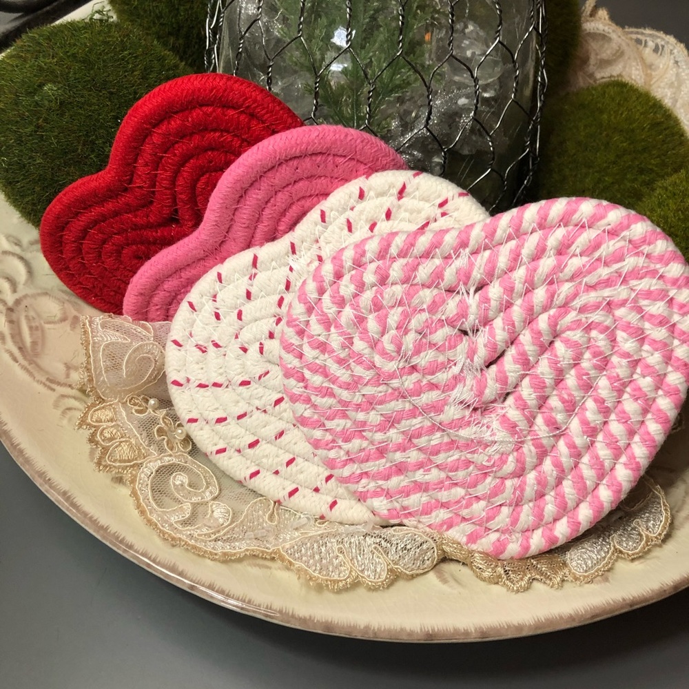 Heart-Shaped Coasters Set
